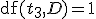 \operatorname{df}(t_3,D)=1