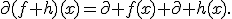 \partial(f+h)(x)=\partial f(x)+\partial h(x).