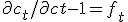 \partial c_t / \partial c{t-1} = f_t