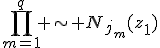 \prod_{m=1}^{q} \sim N_{j_m}(z_1)