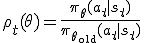 \rho_t(\theta) = \frac{\pi_\theta(a_t|s_t)}{\pi_{\theta_{\text{old}}}(a_t|s_t)}