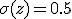 \sigma(z)=0.5