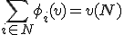 \sum_{i \in N} \phi_i(v) = v(N)