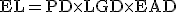 \text{EL} = \text{PD} \times \text{LGD} \times \text{EAD}