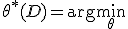 \theta^*(D) = \arg\min_{\theta}\; \sum_{(x,y)\in D} \mathcal{L}\big(f_\theta(x),\, y\big).
