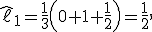 \widehat\ell_1=\frac13\left(0+1+\frac12\right)=\frac12,