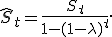 
\widehat{S}_t=
\frac{S_t}
{1-(1-\lambda)^t}.
