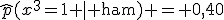 \widehat{p}(x^3=1 \mid \text{ham}) = 0{,}40