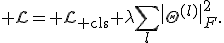 {\cal L}={\cal L}_{\rm cls}+\lambda\sum_l\|\Theta^{(l)}\|_F^2.