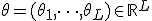 {\theta} = (\theta_1, \dots, \theta_L) \in \mathbb{R}^L