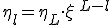  \eta_l = \eta_L \cdot \xi^{\,L-l} 