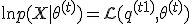  \ln p(X \mid \theta^{(t)}) = \mathcal{L}(q^{(t+1)}, \theta^{(t)}) 