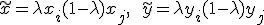  \tilde{x} = \lambda x_i + (1-\lambda) x_j, \qquad \tilde{y} = \lambda y_i + (1-\lambda) y_j 