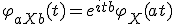  \varphi_{aX+b}(t) = e^{itb} \varphi_X(at) 