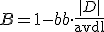  B = 1 - b + b \cdot \frac{|D|}{\mathrm{avdl}} 