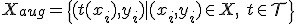  X_{aug} = \{(t(x_i), y_i) \mid (x_i, y_i) \in X,\ t \in \mathcal{T}\} 