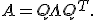 A = Q \Lambda Q^T.