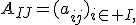 A_{IJ}=(a_{ij})_{i\in I,\;j\in J}.