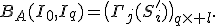 B_A(I_0,I_q)=\bigl(\Gamma_j(S_i')\bigr)_{q\times l}.