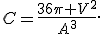 C=\frac{36\pi V^2}{A^3}.