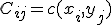 C_{ij} = c(x_i,y_j)