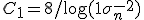 C_1 = 8/\log(1+\sigma_n^{-2})