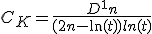 C_K=\frac{D^1n}{(2n-\ln(t))ln(t)}