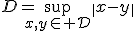 D=\sup_{x,y\in{\cal D}}\|x-y\|