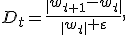 
D_t=
\frac{\|w_{t+1}-w_t\|}
{\|w_t\|+\varepsilon},
