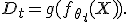 D_t=g(f_{\theta_t}(X)).