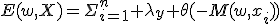 E(w,X)=\Sigma_{i=1}^n \lambda_y \theta(-M(w,x_i))