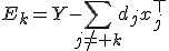 E_k=Y-\sum_{j\ne k}d_jx_j^\top
