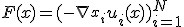 F(x) = (-\nabla_{x_i} u_i(x))_{i=1}^N