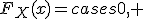 
F_X(x)=
\begin{cases}
0, & x<0,\\
1-p, & 0\leq x<1,\\
1, & x\geq 1.
\end{cases}
