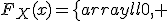 
F_X(x)=
\left\{
\begin{array}{ll}
0, & x\lt 0,\\
1-p, & 0\le x\lt 1,\\
1, & x\ge 1.
\end{array}
\right.

