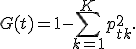 G(t)=1-\sum_{k=1}^{K}p_{tk}^2.
