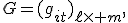 
G=(g_{it})_{\ell\times m},
