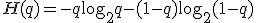 H(q) = -q \log_2 q - (1-q)\log_2(1-q)