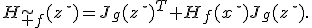 H_{\tilde f}(z^\star)=J_g(z^\star)^T H_f(x^\star)J_g(z^\star).
