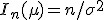 I_n(\mu) = n/\sigma^2