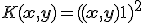 K({\bf{x}},{\bf{y}}) = (({\bf{x}},{\bf{y}}) + 1)^2 