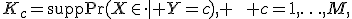 K_c=\operatorname{supp}\Pr(X\in\cdot\mid Y=c), \qquad c=1,\ldots,M,