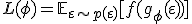 L(\phi) = \mathbb{E}_{\varepsilon \sim p(\varepsilon)}[f(g_\phi(\varepsilon))]