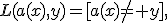 L(a(x),y)=[a(x)\ne y],