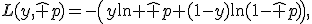 
L(y,\hat p)
=
-\left(y\ln \hat p+(1-y)\ln(1-\hat p)\right),
