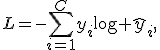 
L=-\sum_{i=1}^{C}y_i\log \hat{y}_i,
