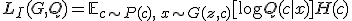 L_I(G,Q) = \mathbb{E}_{c \sim P(c),\, x \sim G(z,c)}[\log Q(c|x)] + H(c)