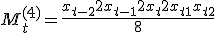 M_t^{(4)} = \frac{x_{t-2} + 2x_{t-1} + 2x_t + 2x_{t+1} + x_{t+2}}{8}