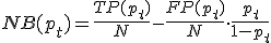 NB(p_t) = \frac{TP(p_t)}{N} - \frac{FP(p_t)}{N} \cdot \frac{p_t}{1 - p_t}