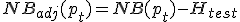 NB_{adj}(p_t) = NB(p_t) - H_{test}